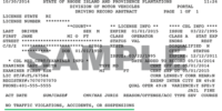 MVR_Sample_Clean_annot Driving record search in state of license. Shows license status, moving violations, and administrative convictions.