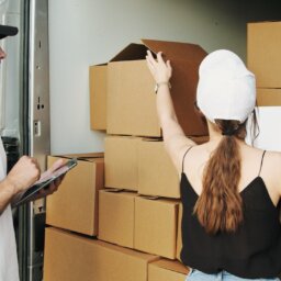 business owners organizing a delivery