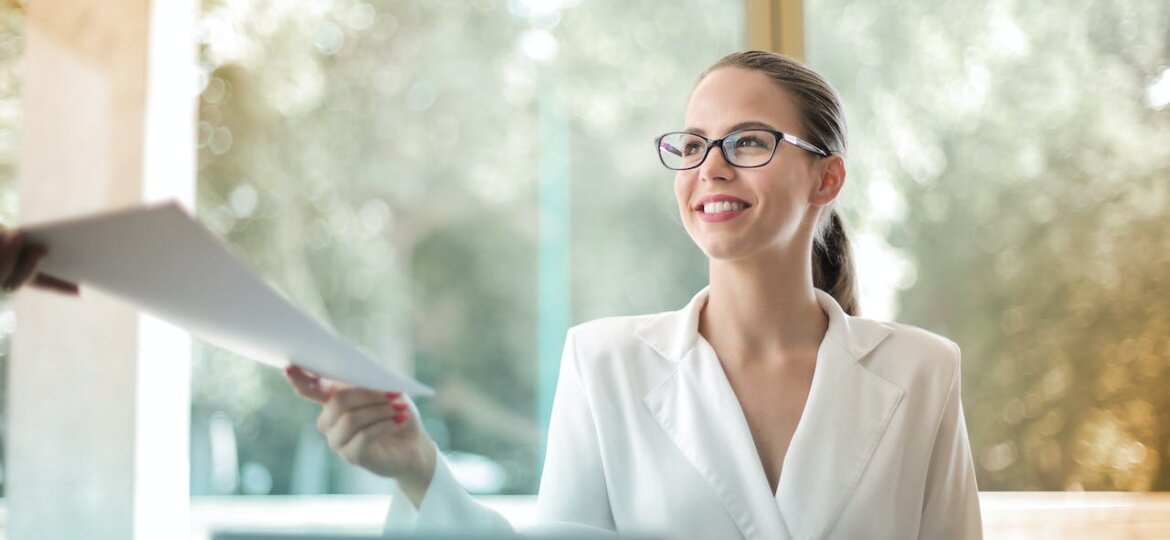 a person giving a report