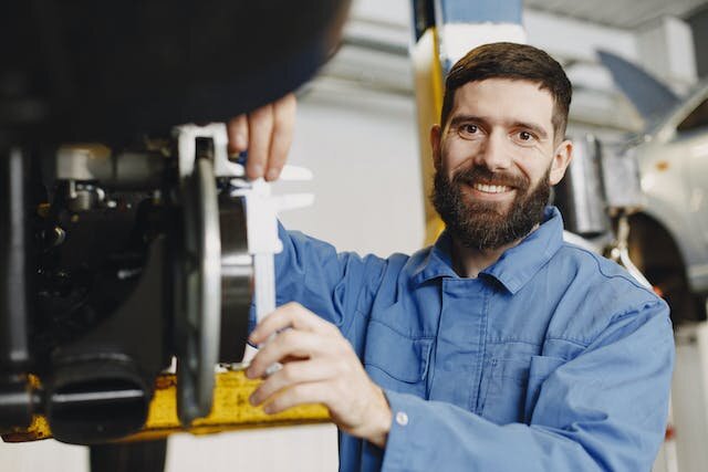 mechanic smiling